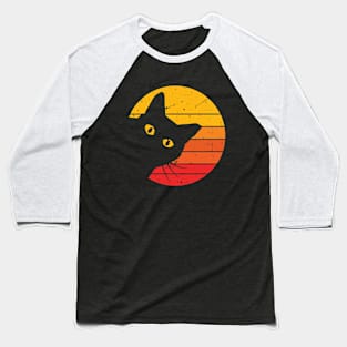 sunset with cat,cute cat,cat love,cat t-shirt Baseball T-Shirt
